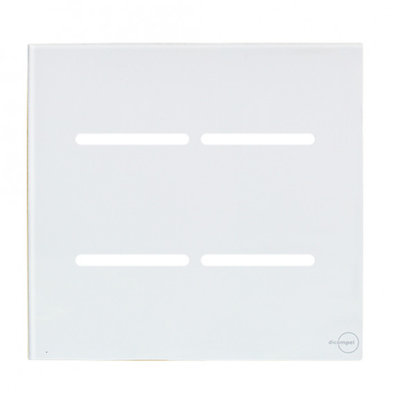 Placa p/ 4 Interruptores 4x4 - Novara Glass Branco